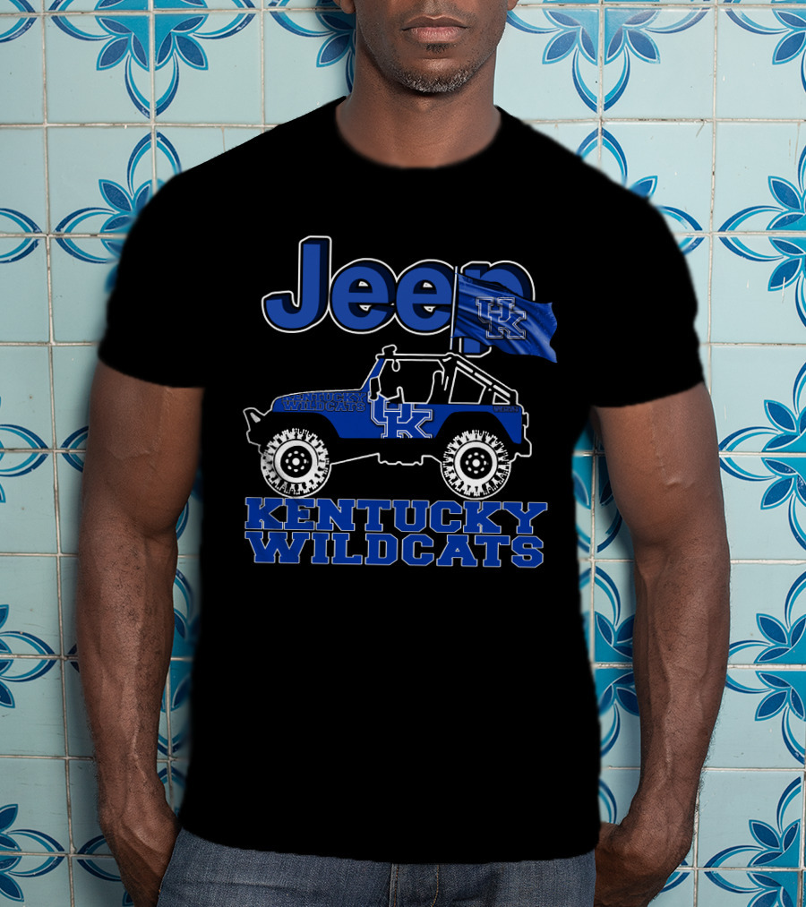 Jeep Kentucky Wildcats UK Flag Off-Road Vehicle T-Shirt