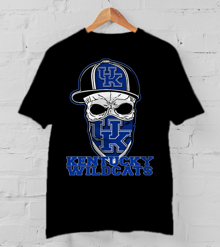 Kentucky Wildcats Skull Hat UK T-Shirt