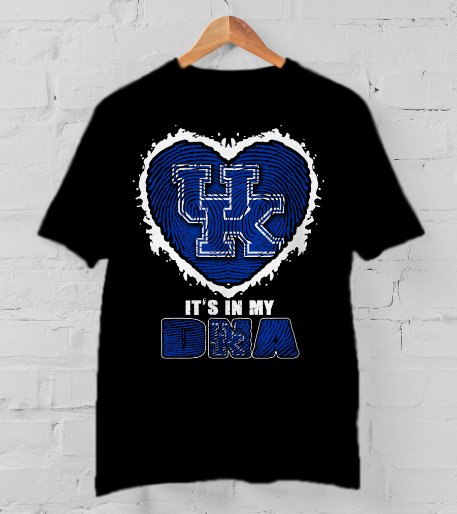 It's In My DNA Kentucky Wildcats UK Heart Fingerprint T-Shirt
