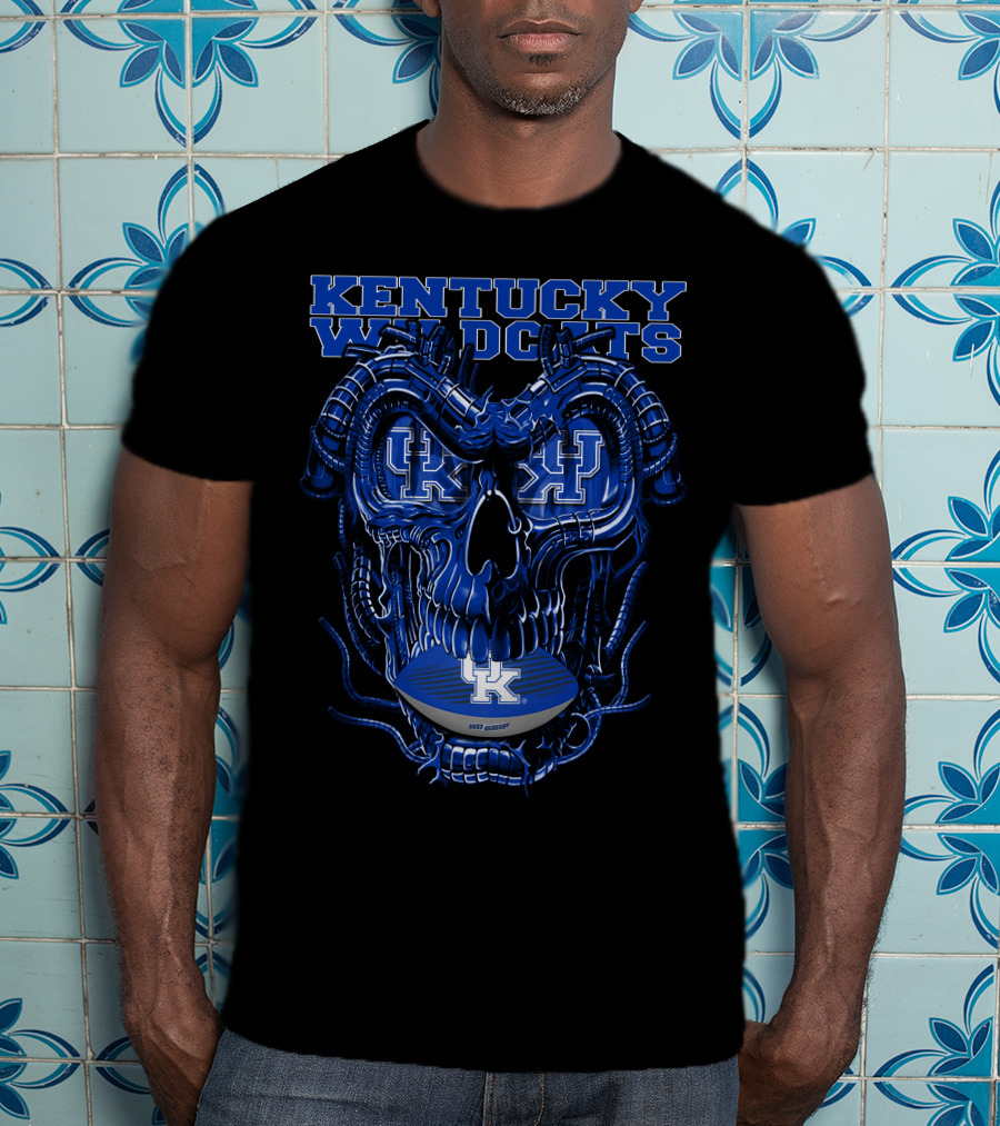 Kentucky Wildcats Dragonskull Football Helmet T-Shirt