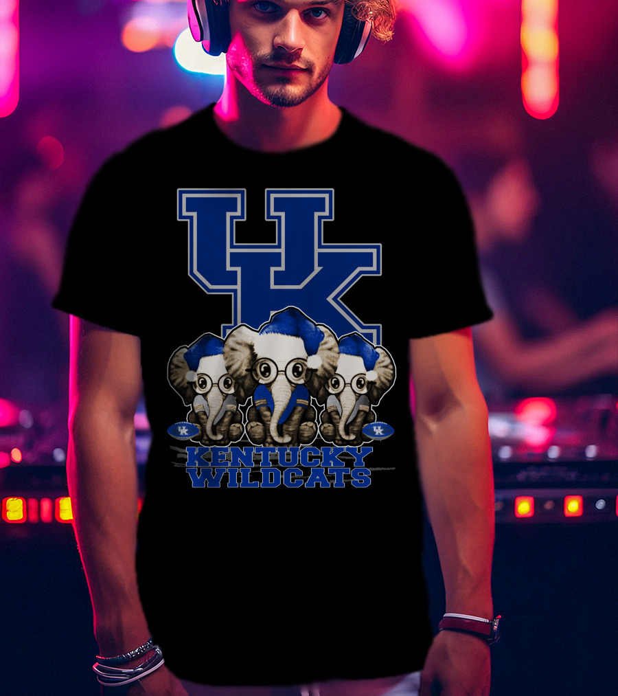 Kentucky Wildcats Elephant Christmas Trio With UK T-Shirt
