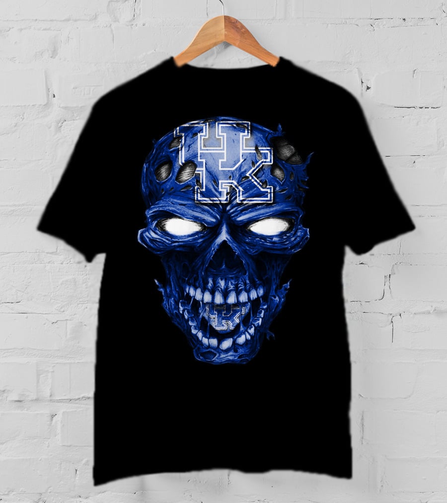 Kentucky Wildcats Skull Blue UK T-Shirt