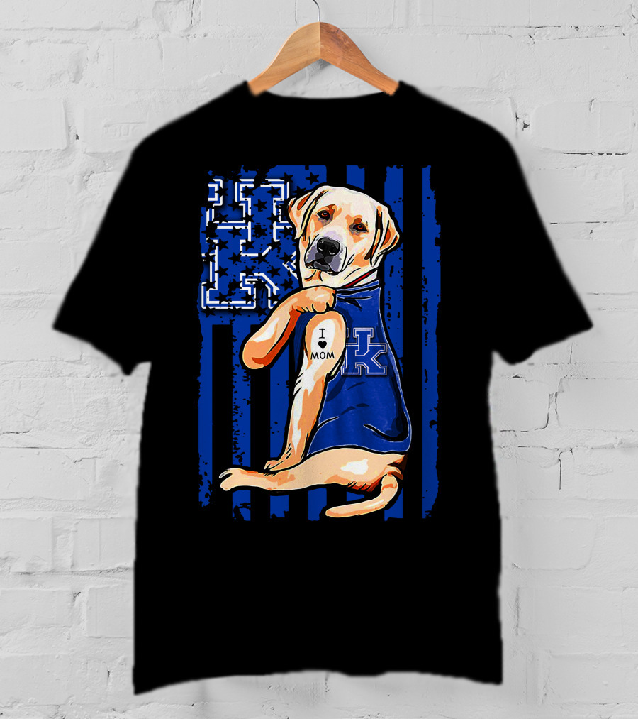 Labrador Retriever Kentucky Wildcats Tattoo I Love Mom T-Shirt