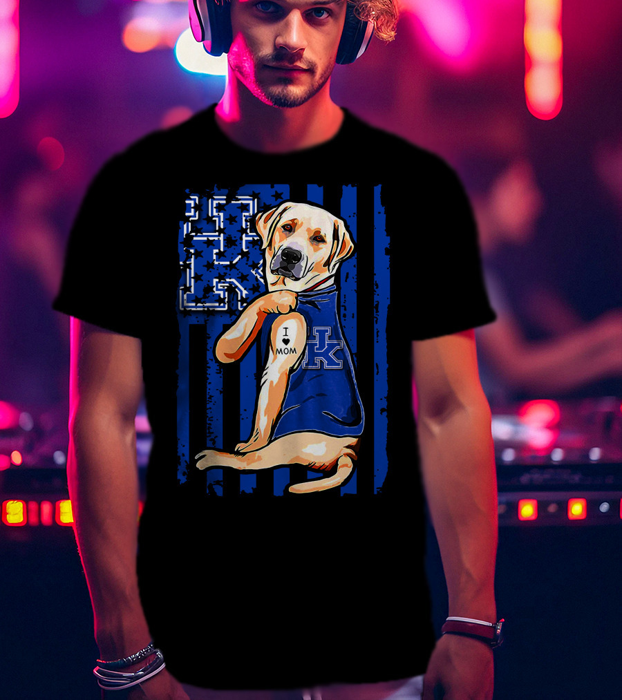 Labrador Retriever Kentucky Wildcats Tattoo I Love Mom T-Shirt