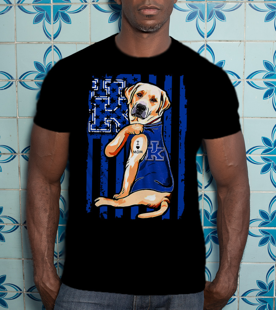 Labrador Retriever Kentucky Wildcats Tattoo I Love Mom T-Shirt