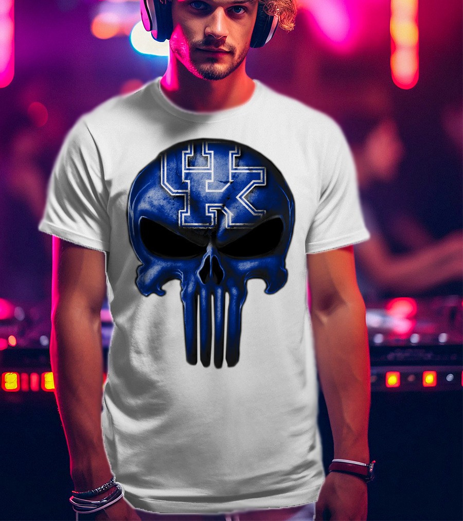 Kentucky Wildcats UK Blue Skull T-Shirt