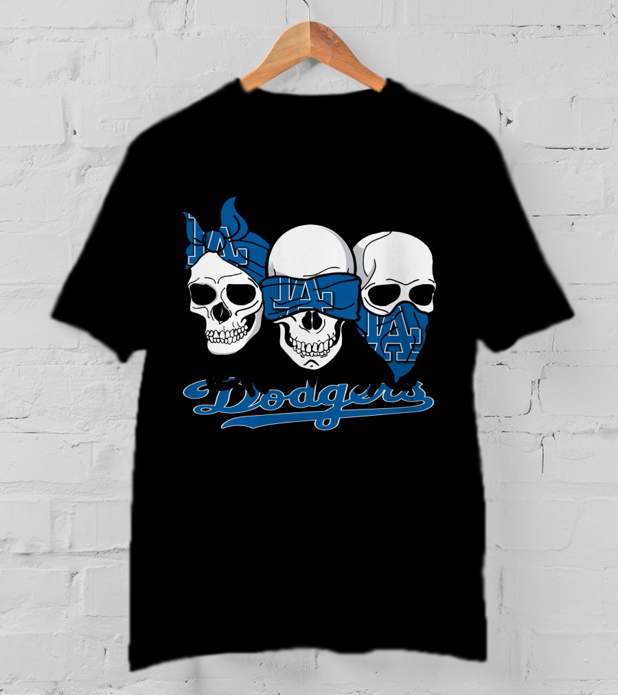 3 Skulls LA Dodgers T-Shirt