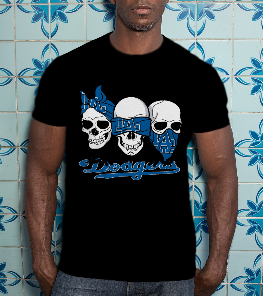 3 Skulls LA Dodgers T-Shirt