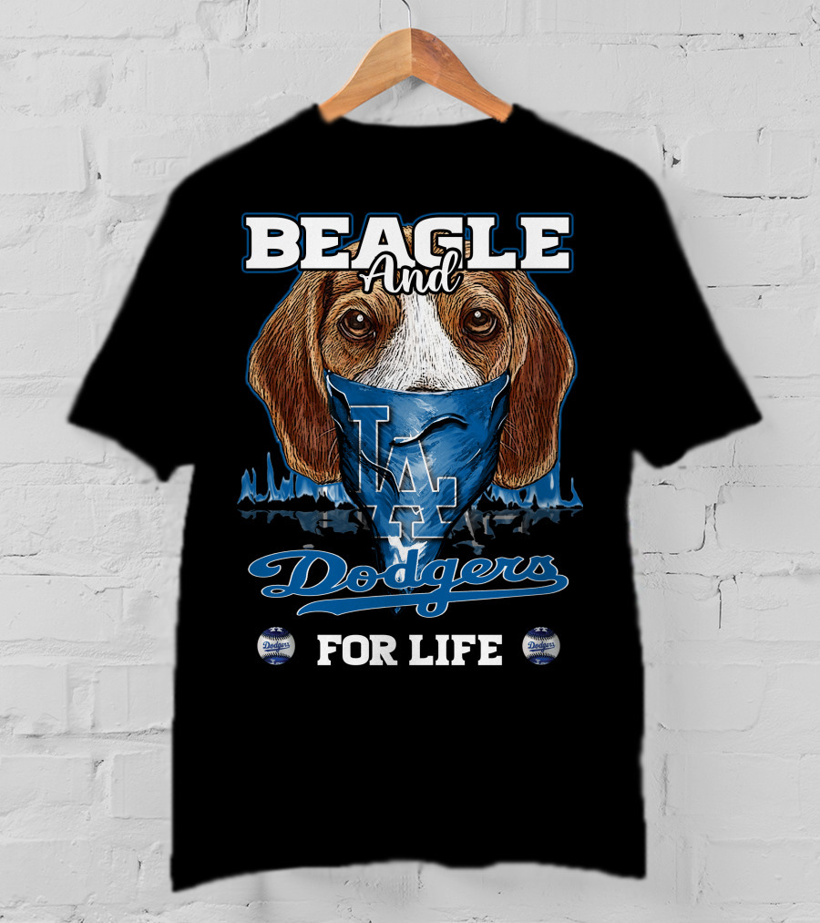 Beagle And Dodgers For Life Los Angeles T-Shirt