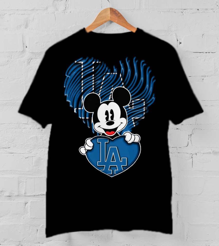 Mick LA Heart Los Angeles Dodgers T-Shirt