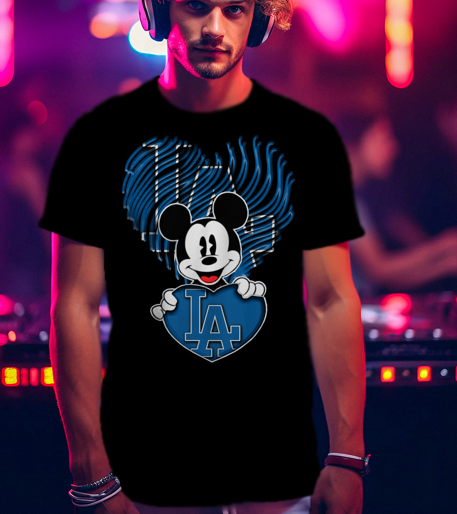 Mick LA Heart Los Angeles Dodgers T-Shirt