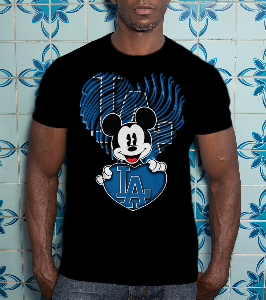 Mick LA Heart Los Angeles Dodgers T-Shirt