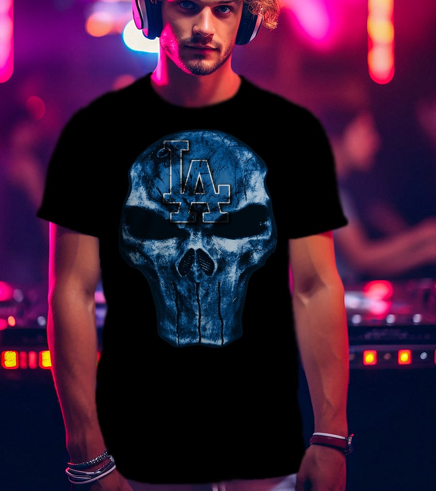 LA Skull Los Angeles Dodgers T-Shirt