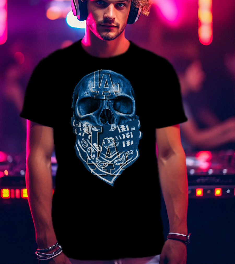 LA Dodgers Skull Bandana T-Shirt