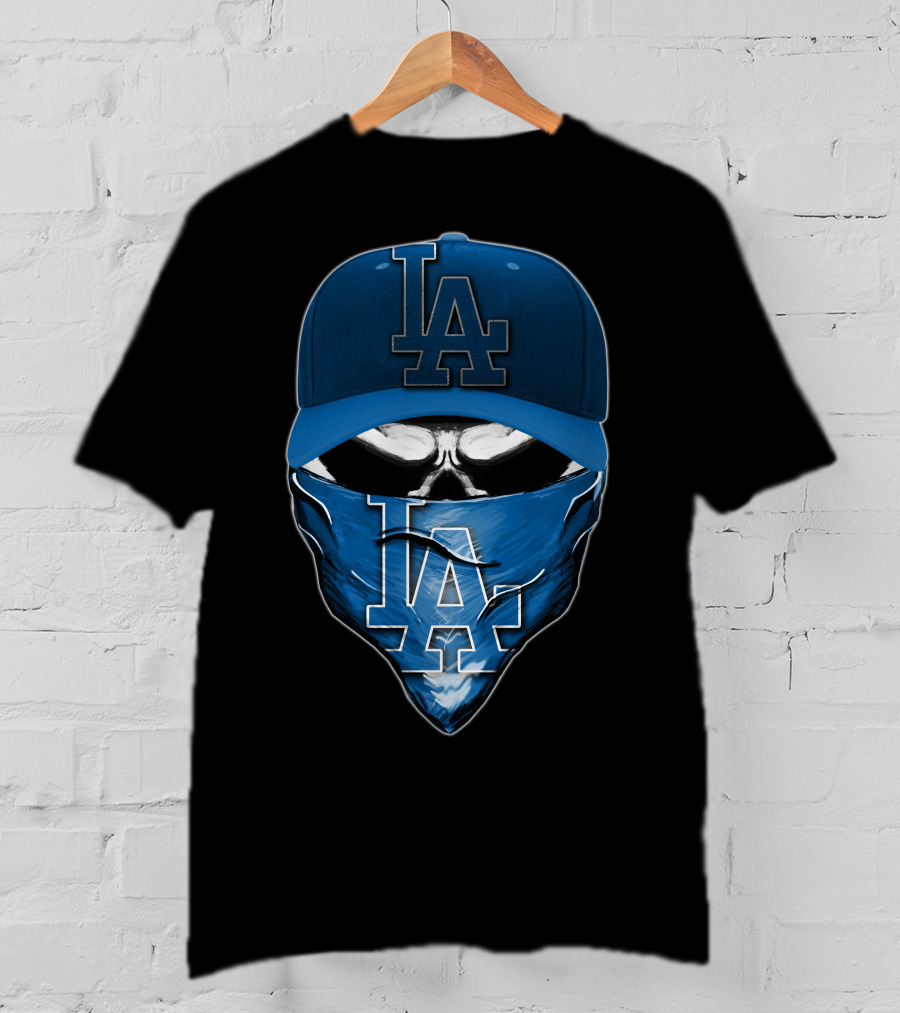Skull LA Dodgers Hat Bandana T-Shirt