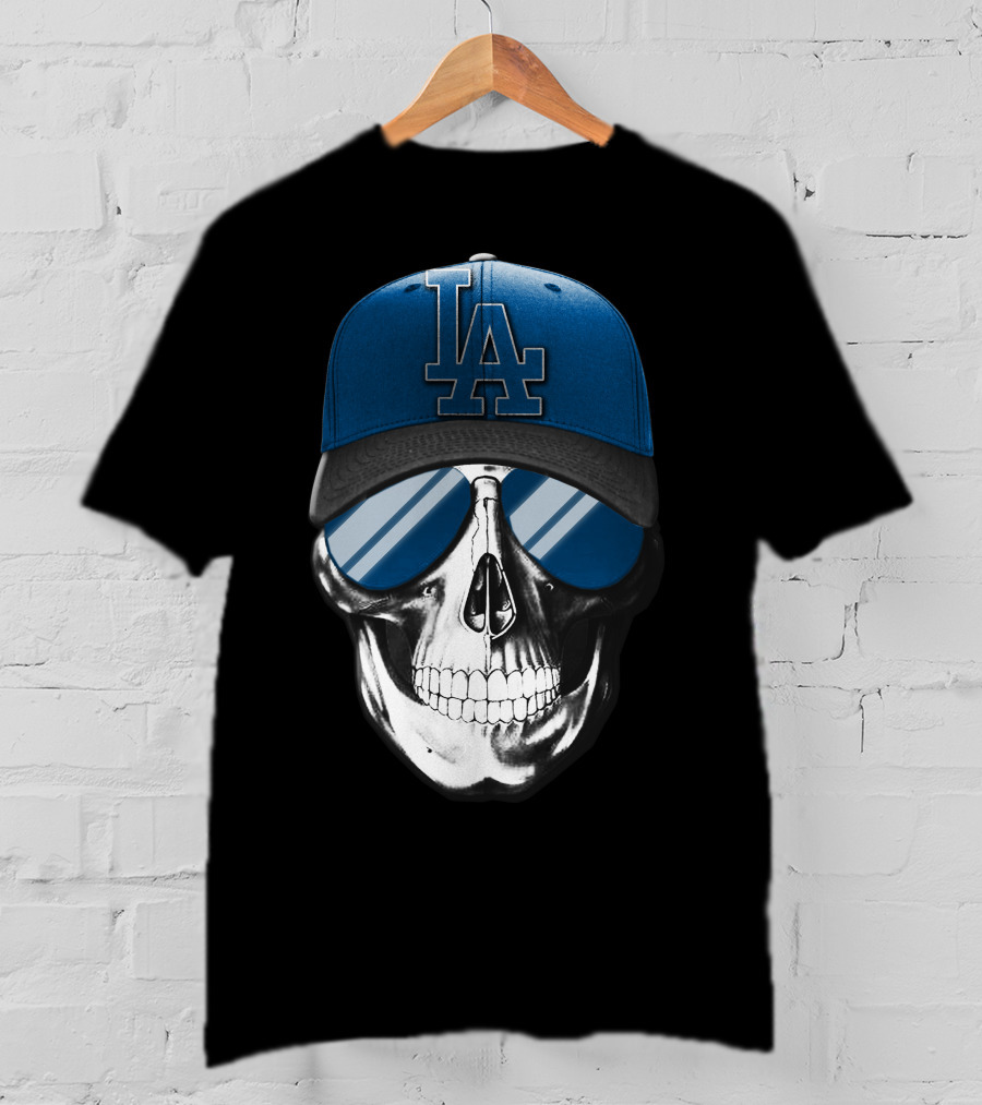 Skull Los Angeles Dodgers LA Cap Sunglasses T-Shirt