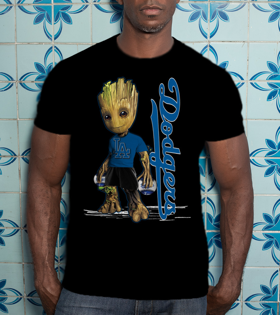 Groot LA Dodgers Baseball Fan Enthusiast T-Shirt