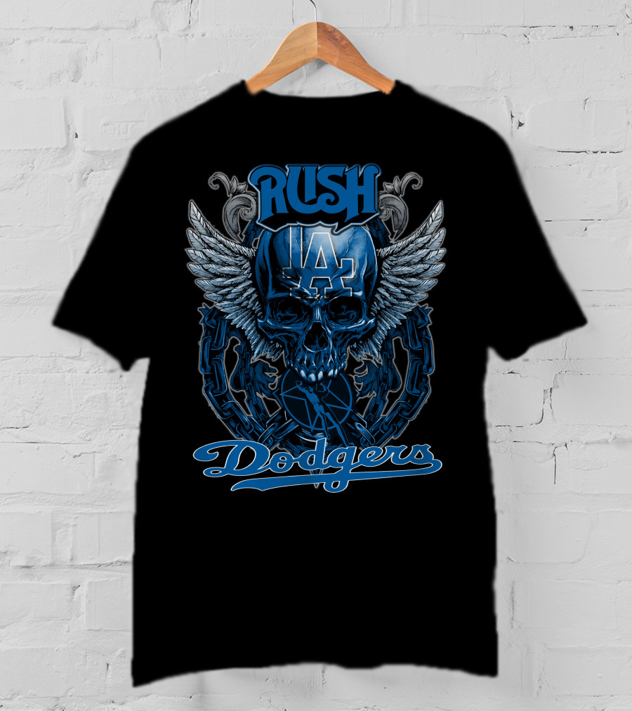 Rush LA Dodgers Skull Wings T-Shirt