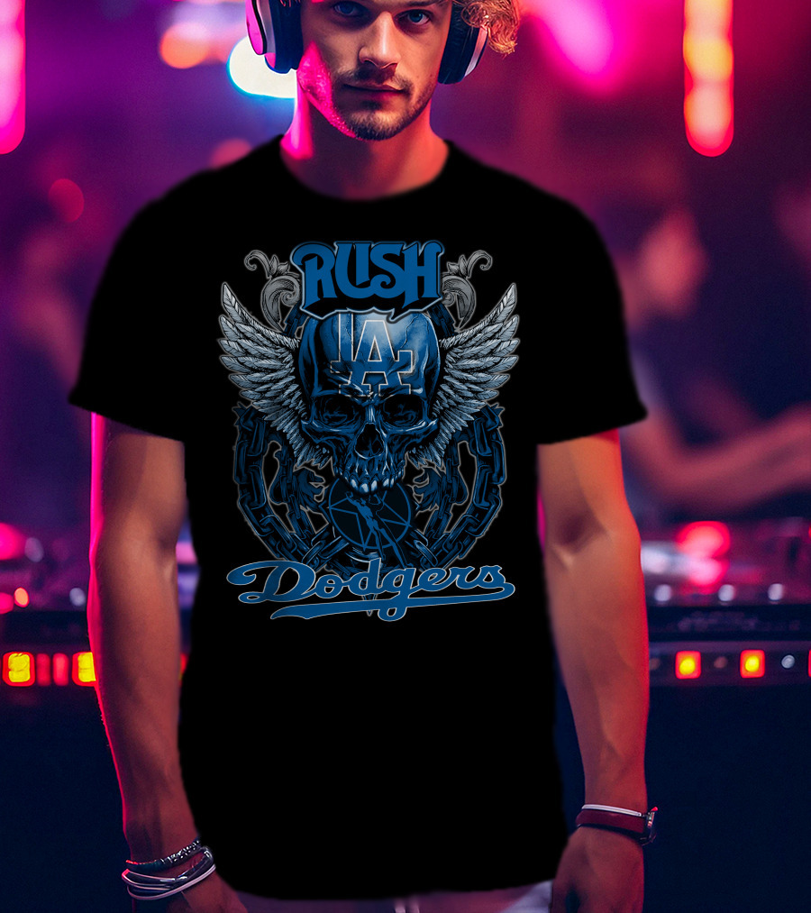Rush LA Dodgers Skull Wings T-Shirt
