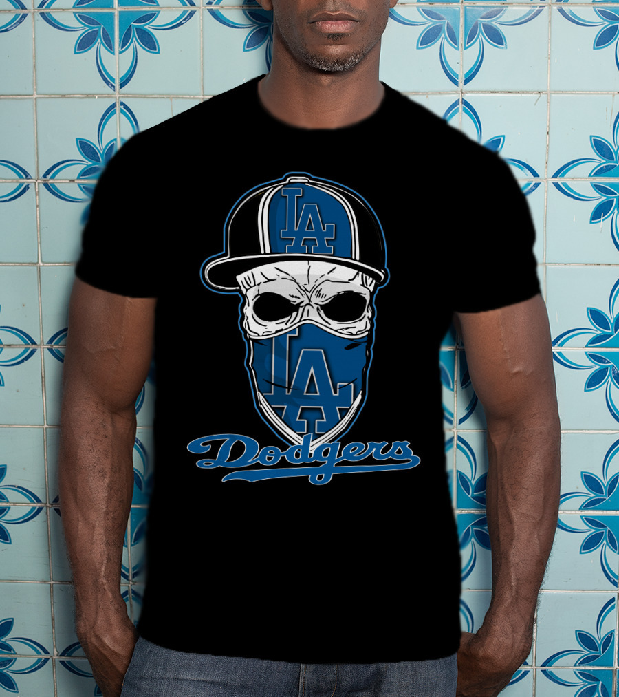 Dodgers Skull Hat LA Los Angeles T-Shirt