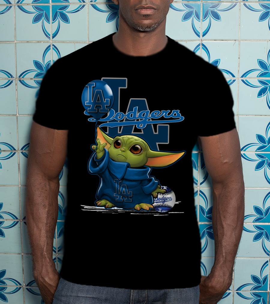 Yoda Dodgers LA Baseball Jedi Team Spirit T-Shirt