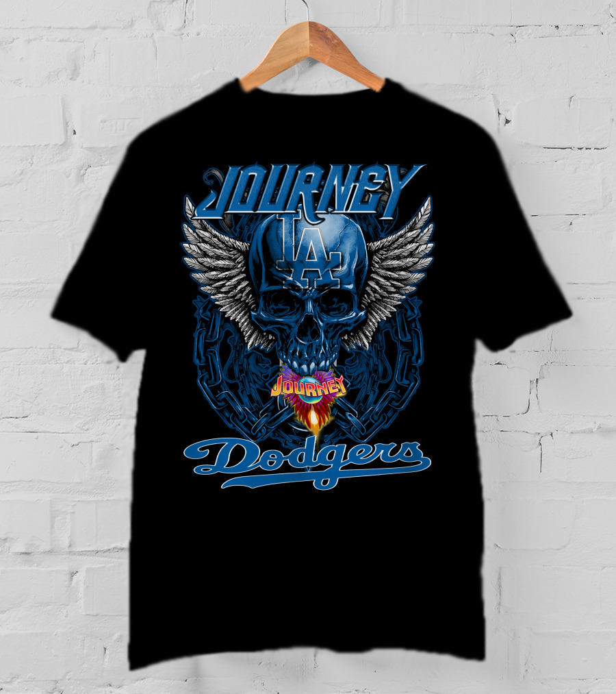 Journey Los Angeles Dodgers Skull Wings Iconic T-Shirt