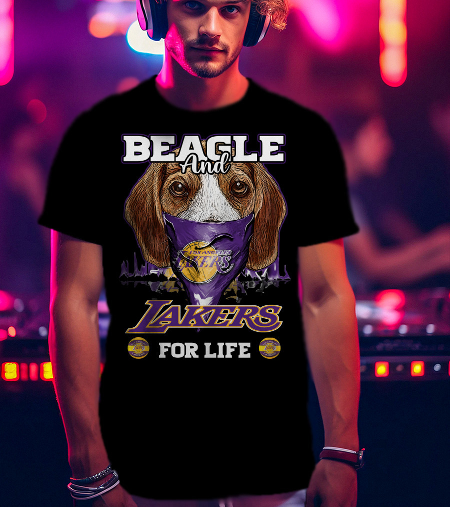 Beagle And Los Angeles Lakers For Life T-Shirt