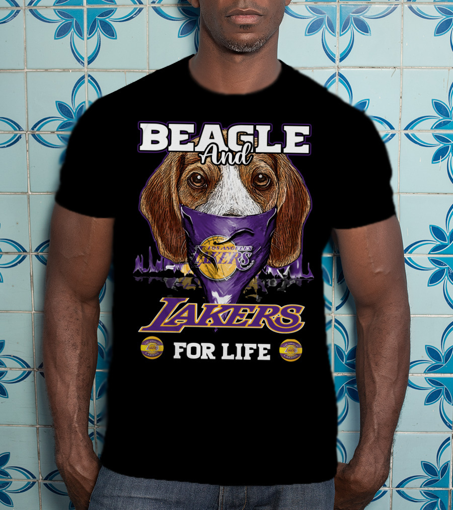 Beagle And Los Angeles Lakers For Life T-Shirt