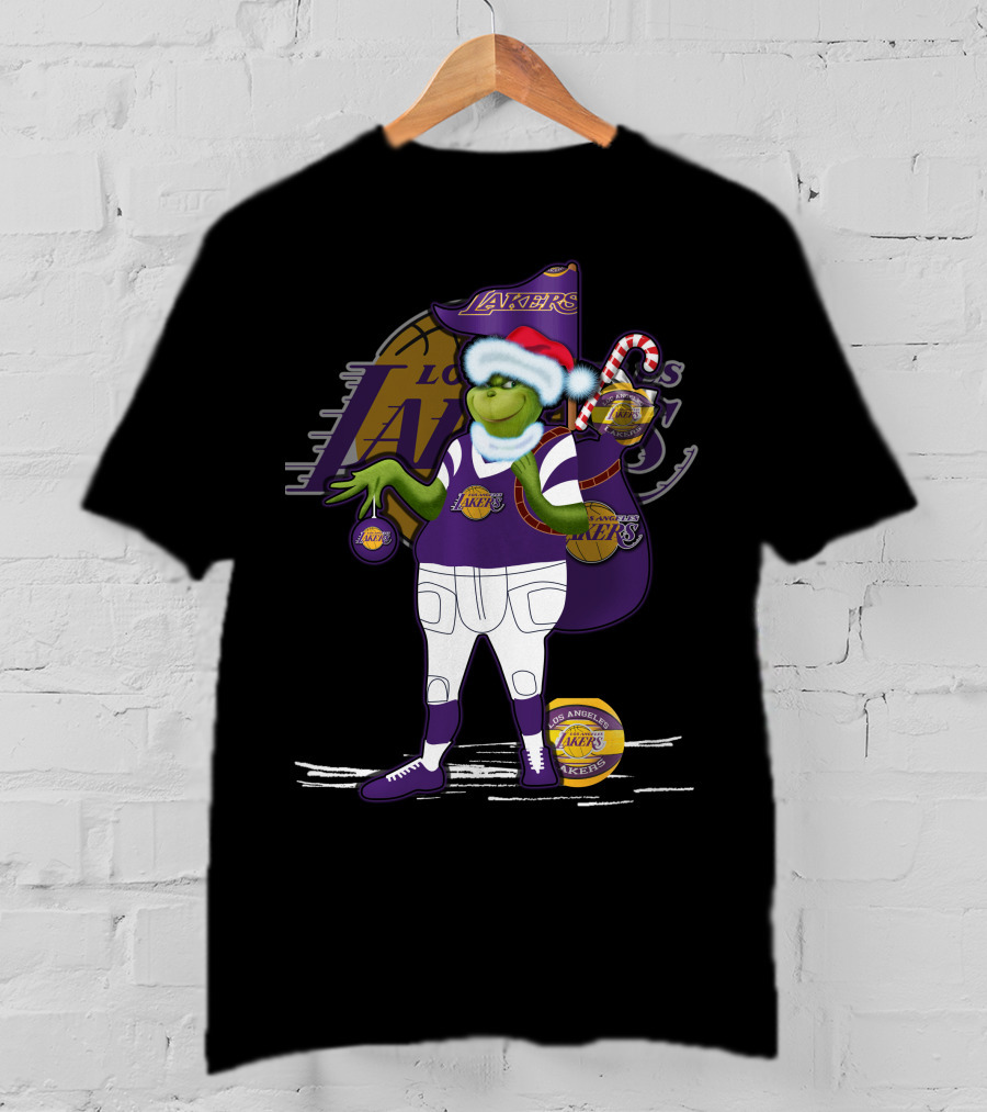 Los Angeles Lakers Grinch Christmas Basketball Mashup T-Shirt