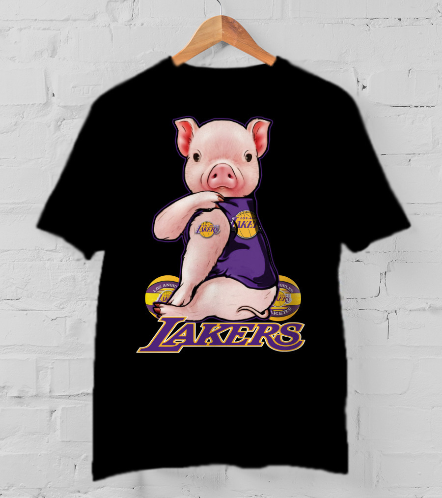 Los Angeles Lakers Pig In Team Jersey T-Shirt