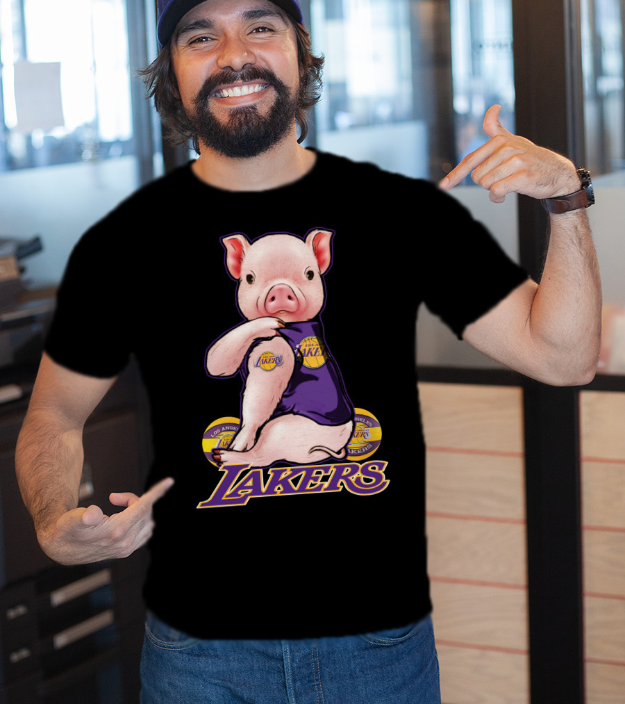 Los Angeles Lakers Pig In Team Jersey T-Shirt