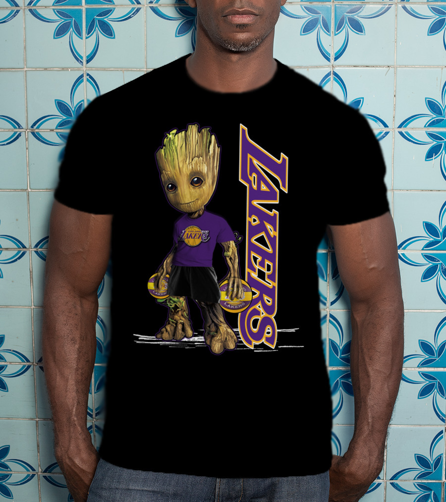 Groot Lakers Basketball Fan Character T-Shirt