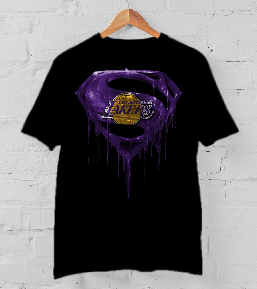 Los Angeles Lakers Super Purple Drip Basketball T-Shirt