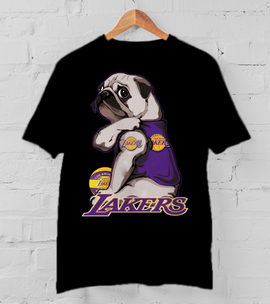 Pug Los Angeles Lakers Basketball T-Shirt