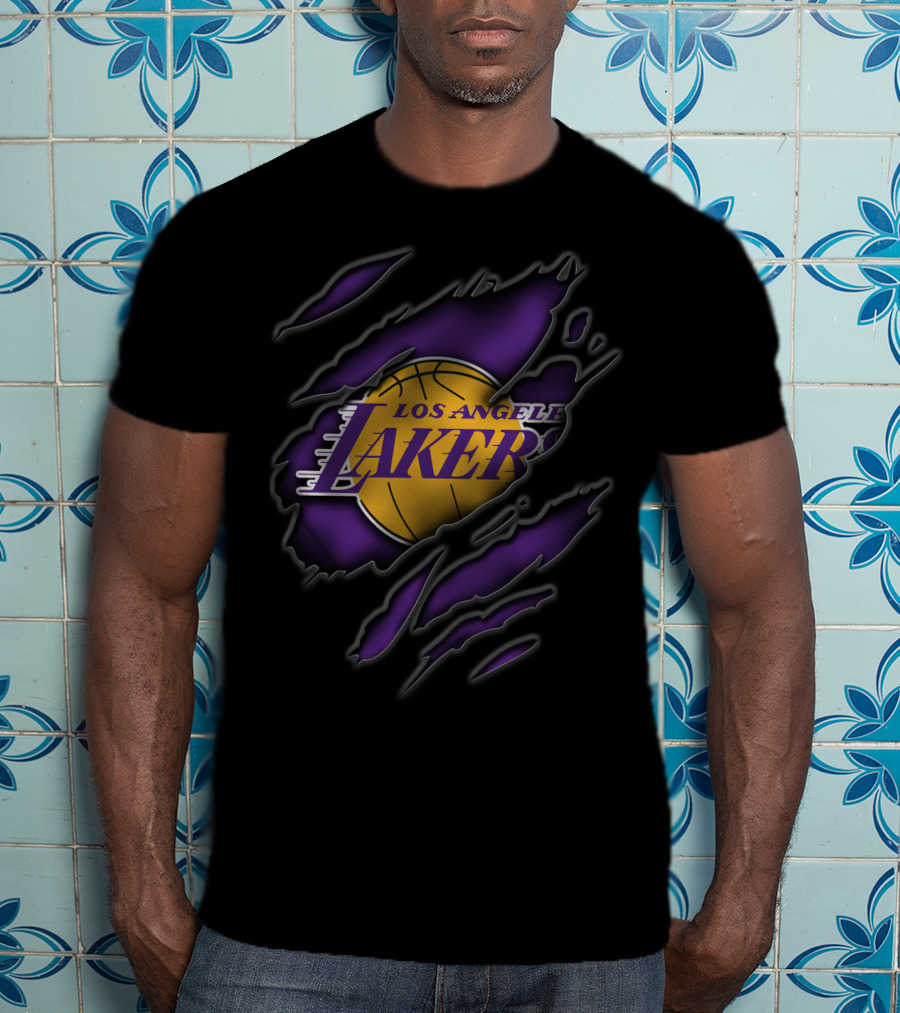 Los Angeles Lakers Torn Basketball Claw Marks T-Shirt