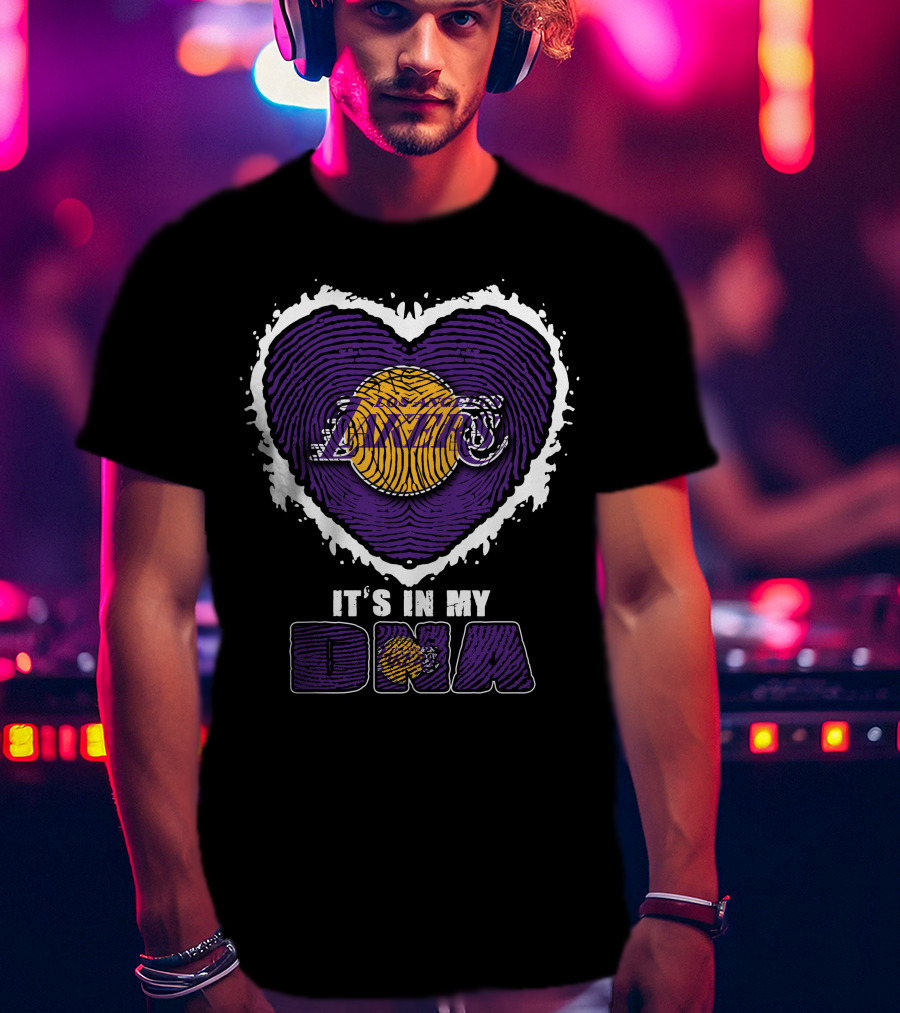 It's In My DNA Los Angeles Lakers Heart T-Shirt