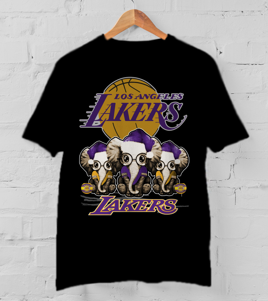 Los Angeles Lakers Xmas Elephants Basketball T-Shirt