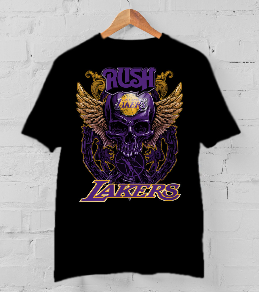 Rush Los Angeles Lakers Skull Wings T-Shirt