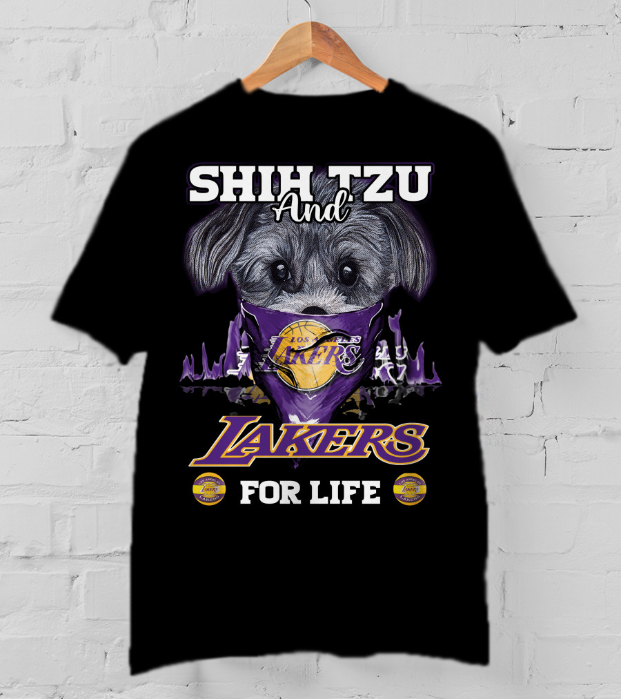 Shih Tzu And Los Angeles Lakers For Life T-Shirt