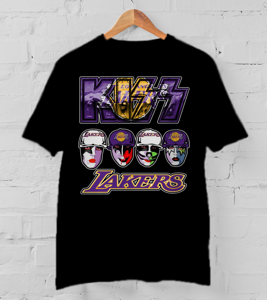 KISS Los Angeles Lakers Faces With Team T-Shirt
