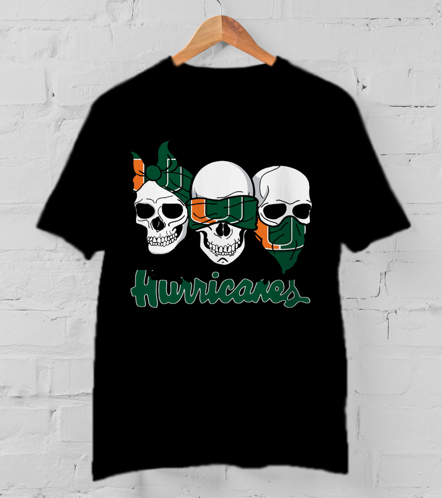 Hurricanes Three Skulls Miami T-Shirt