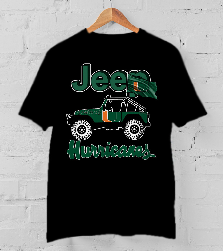Jeep Miami Hurricanes With University Logo And Jeep T-Shirt