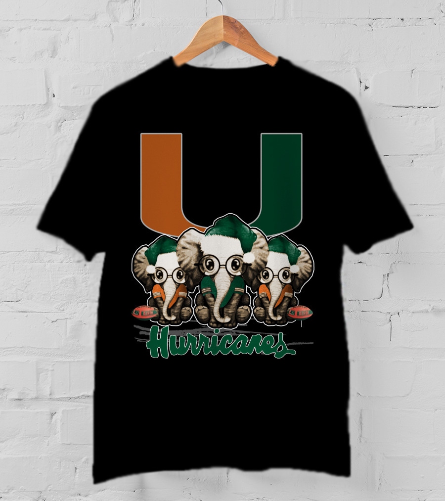 Miami Hurricanes Elephants Xmas T-Shirt