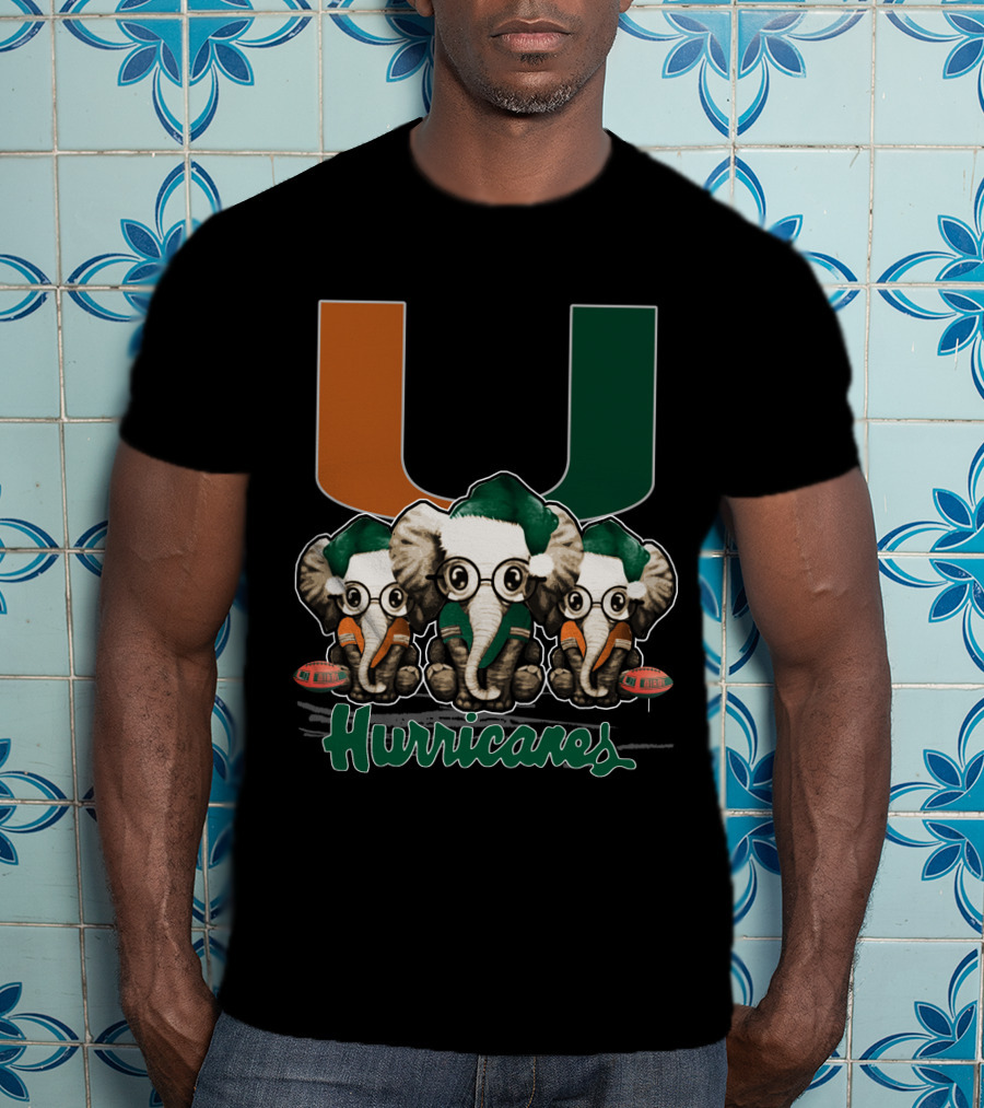 Miami Hurricanes Elephants Xmas T-Shirt