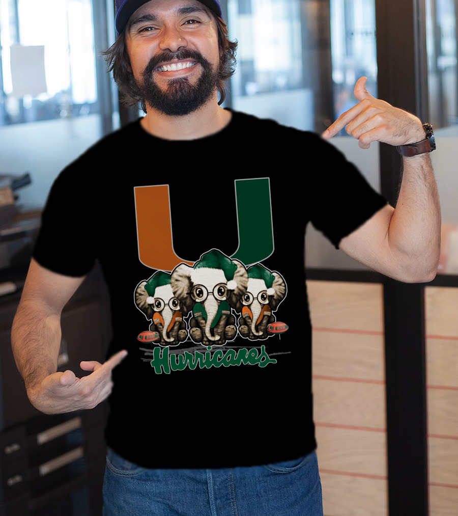 Miami Hurricanes Elephants Xmas T-Shirt