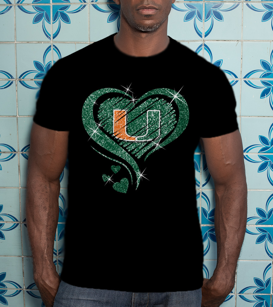 Heart Diamond Miami Hurricanes U T-Shirt