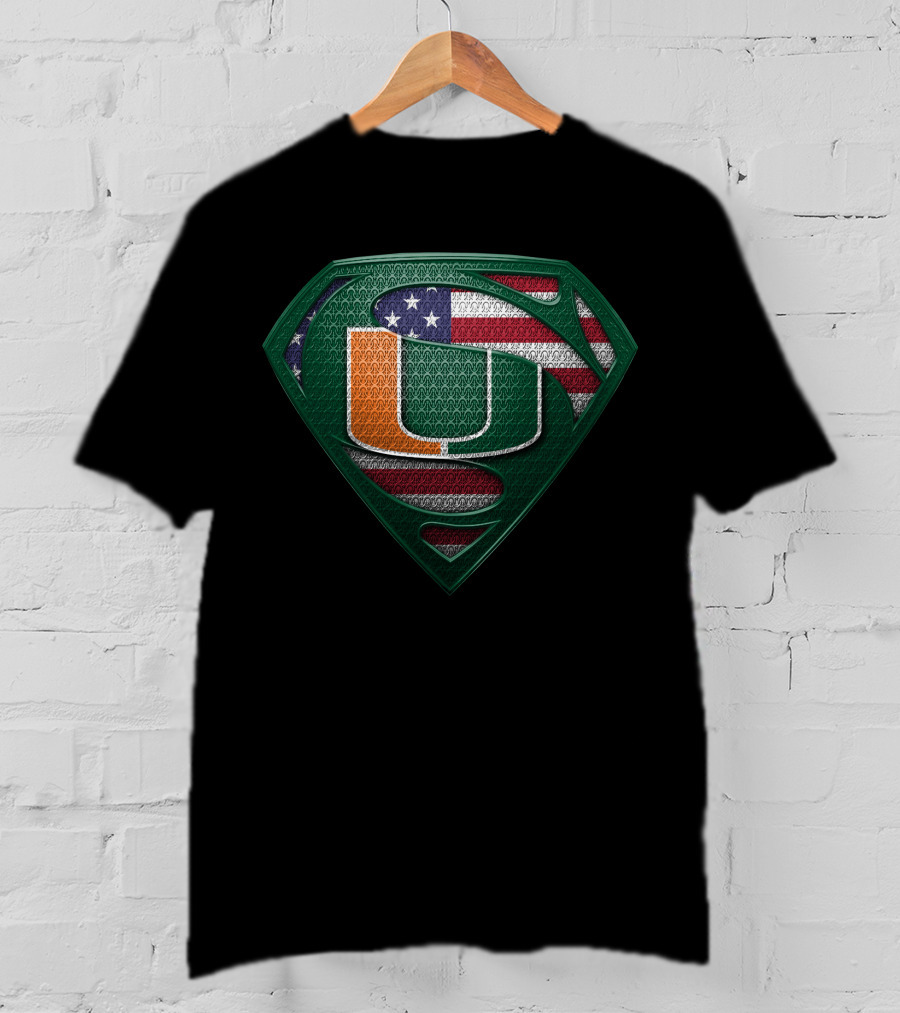 Miami Hurricanes American Flag Super T-Shirt