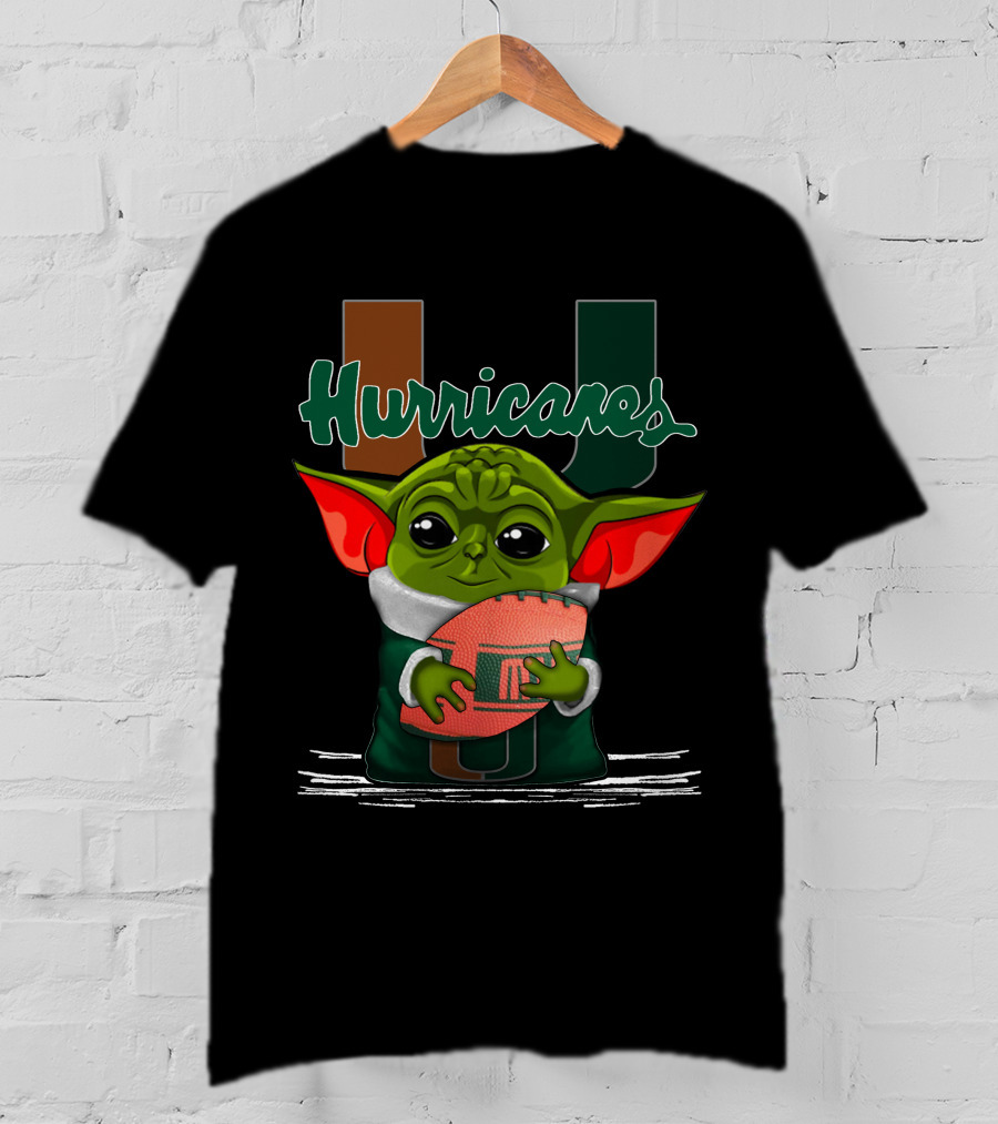 Yoda Miami Hurricanes Football Enthusiast T-Shirt
