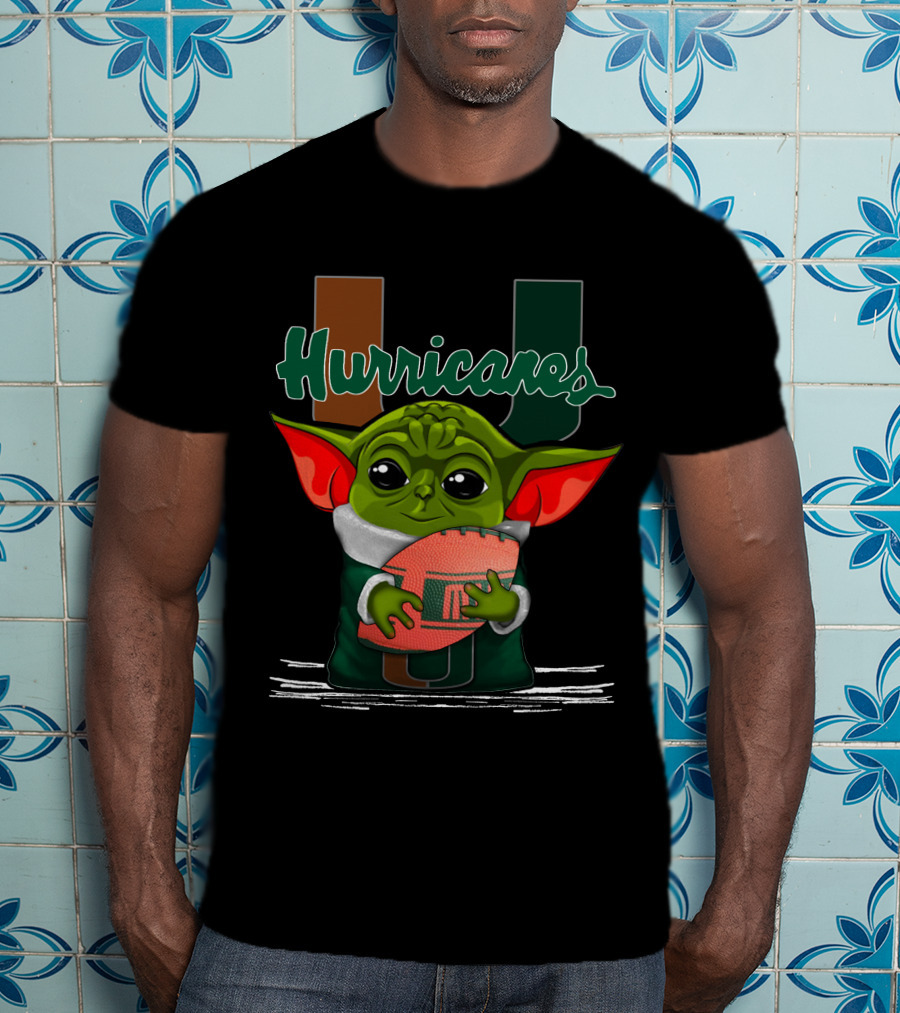 Yoda Miami Hurricanes Football Enthusiast T-Shirt