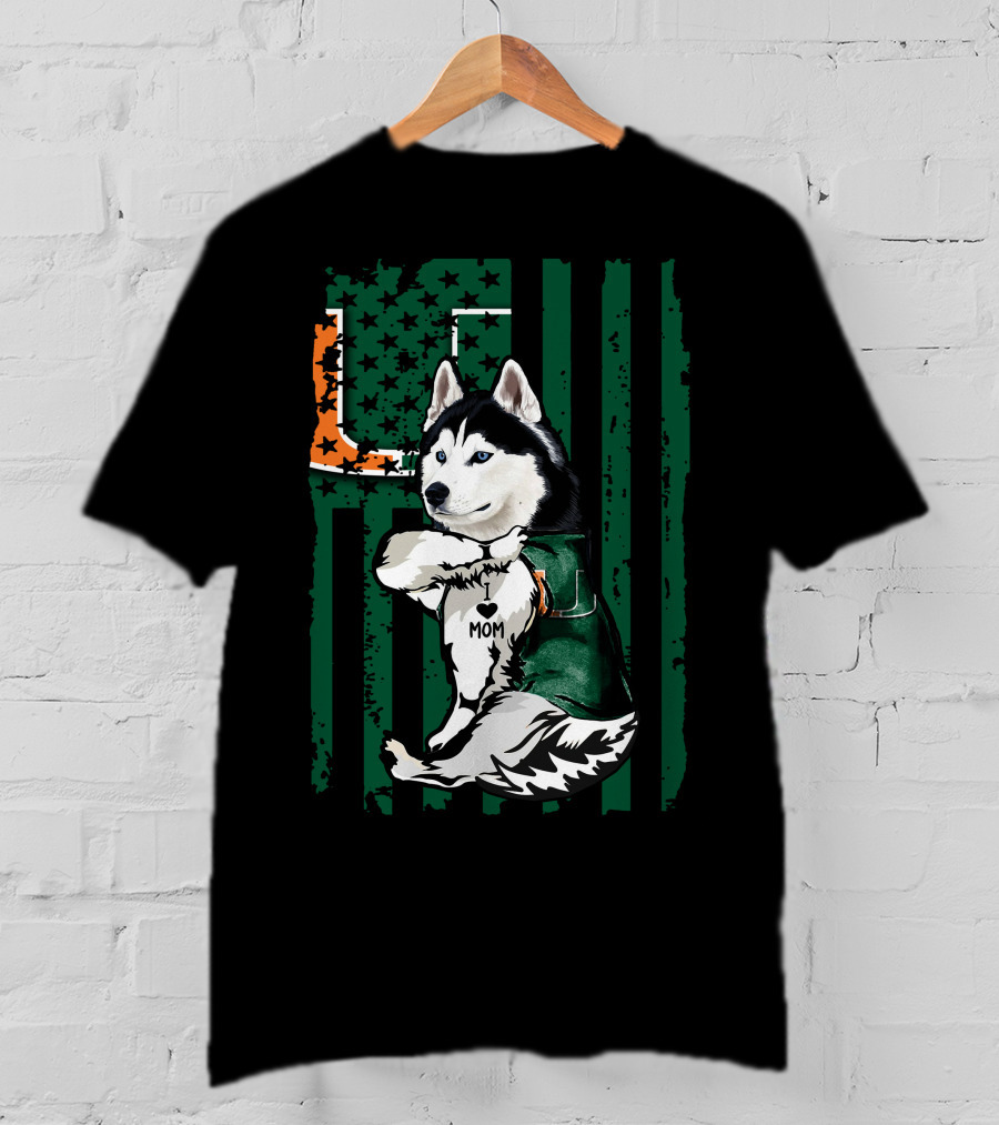 Siberian Husky Miami Hurricanes U Mom T-Shirt